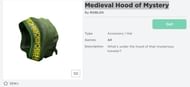 The Medieval Hood of Mystery accessory from the Roblox Avatar Shop. (Image via Roblox.com)